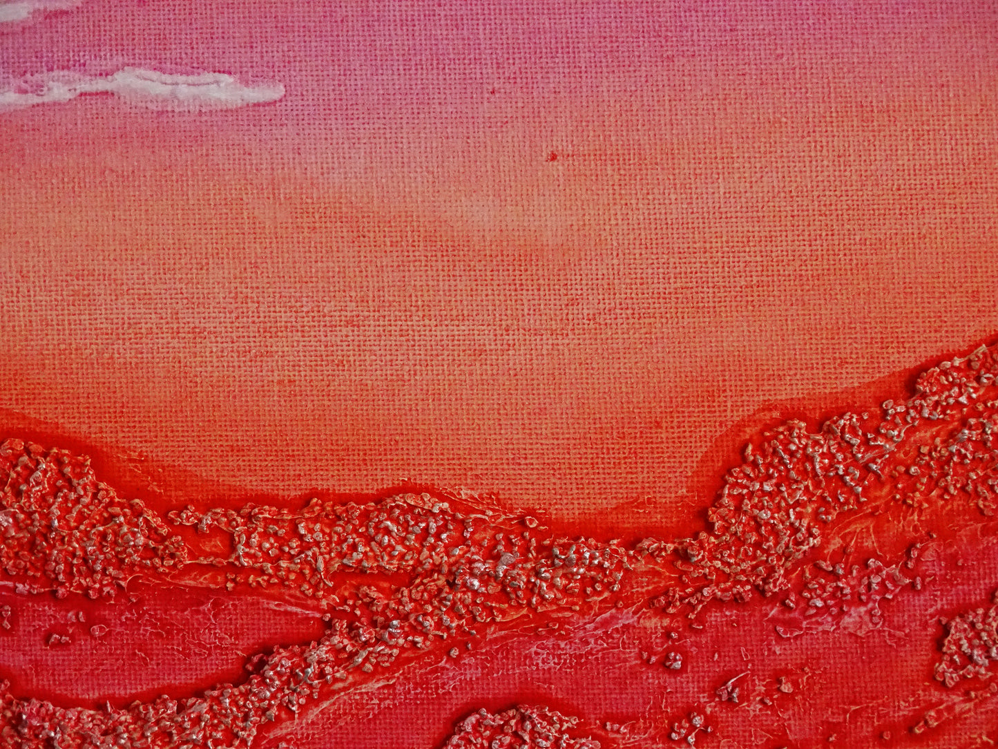 Silver Mountain in Red / Abstrakte Malerei / Acrylgemälde / 30 x 40 cm / Original